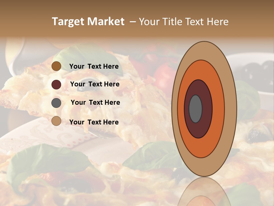 A Plate Of Pizza With Olives And Tomatoes PowerPoint Template