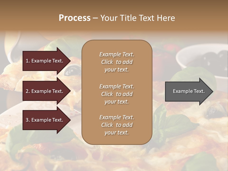 A Plate Of Pizza With Olives And Tomatoes PowerPoint Template