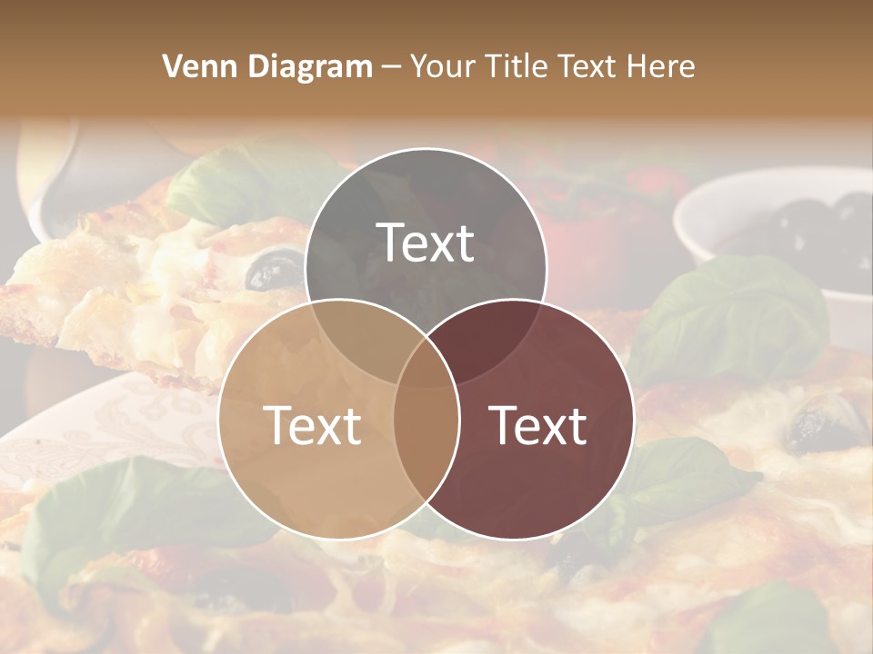 A Plate Of Pizza With Olives And Tomatoes PowerPoint Template