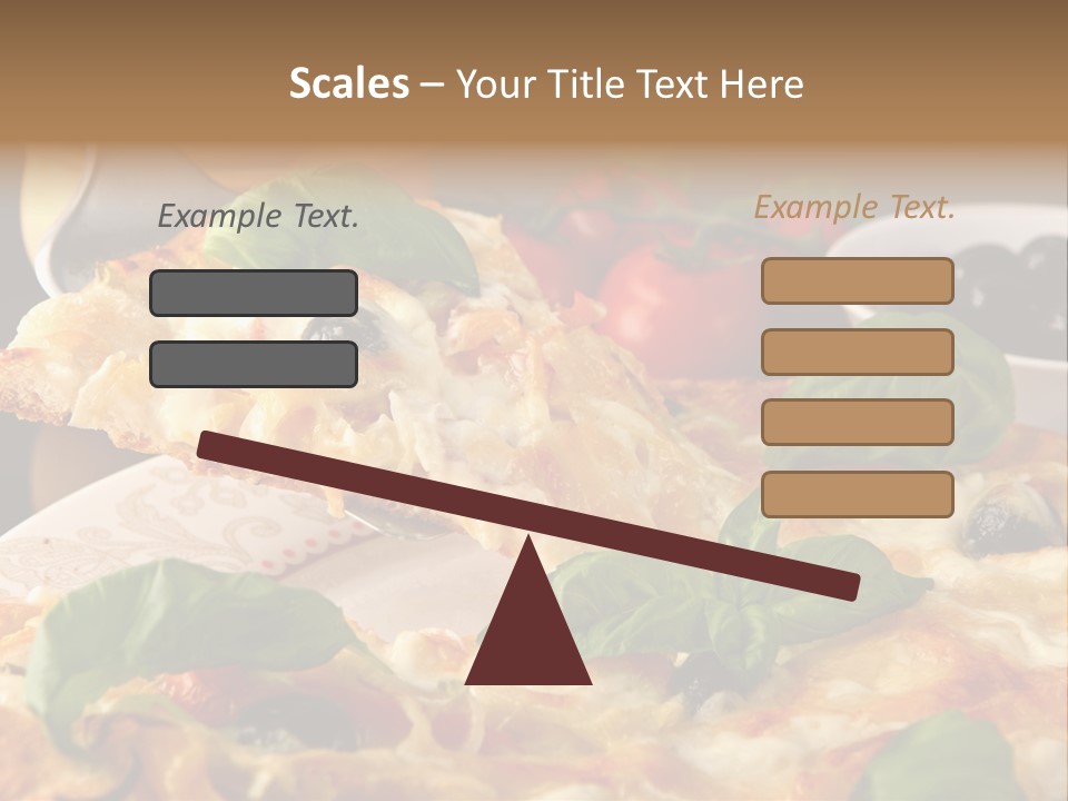 A Plate Of Pizza With Olives And Tomatoes PowerPoint Template
