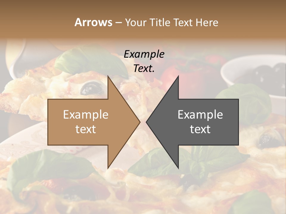 A Plate Of Pizza With Olives And Tomatoes PowerPoint Template
