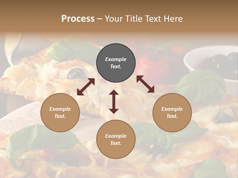 A Plate Of Pizza With Olives And Tomatoes PowerPoint Template