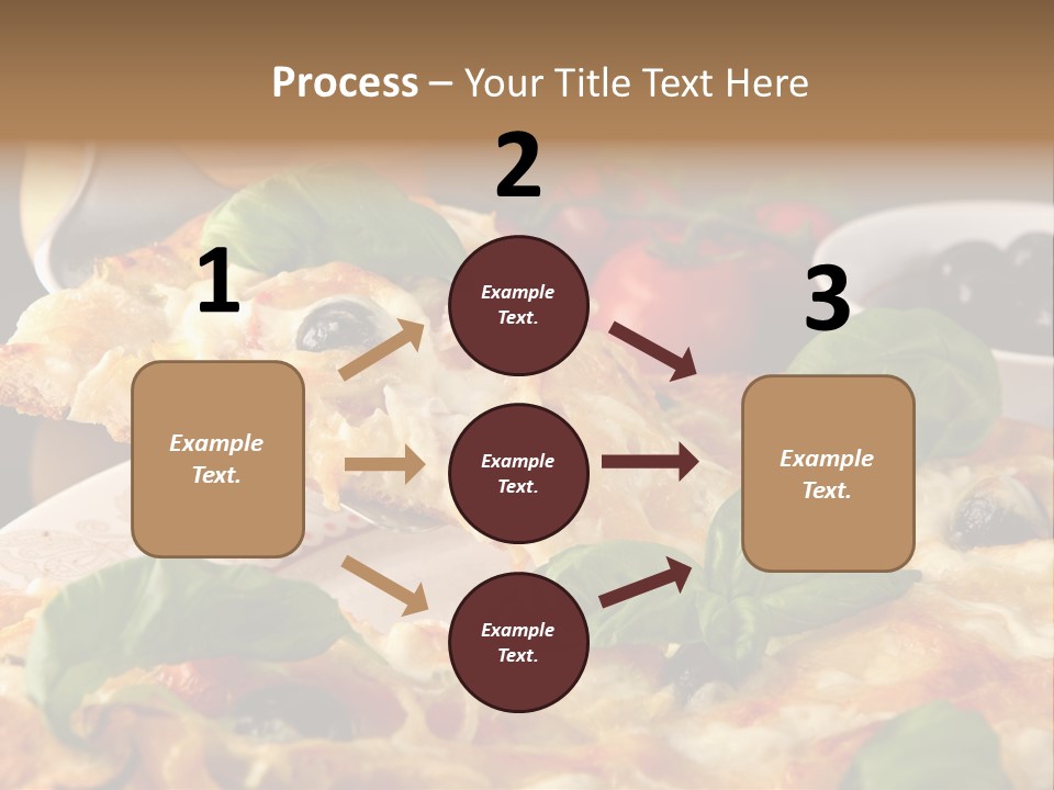 A Plate Of Pizza With Olives And Tomatoes PowerPoint Template