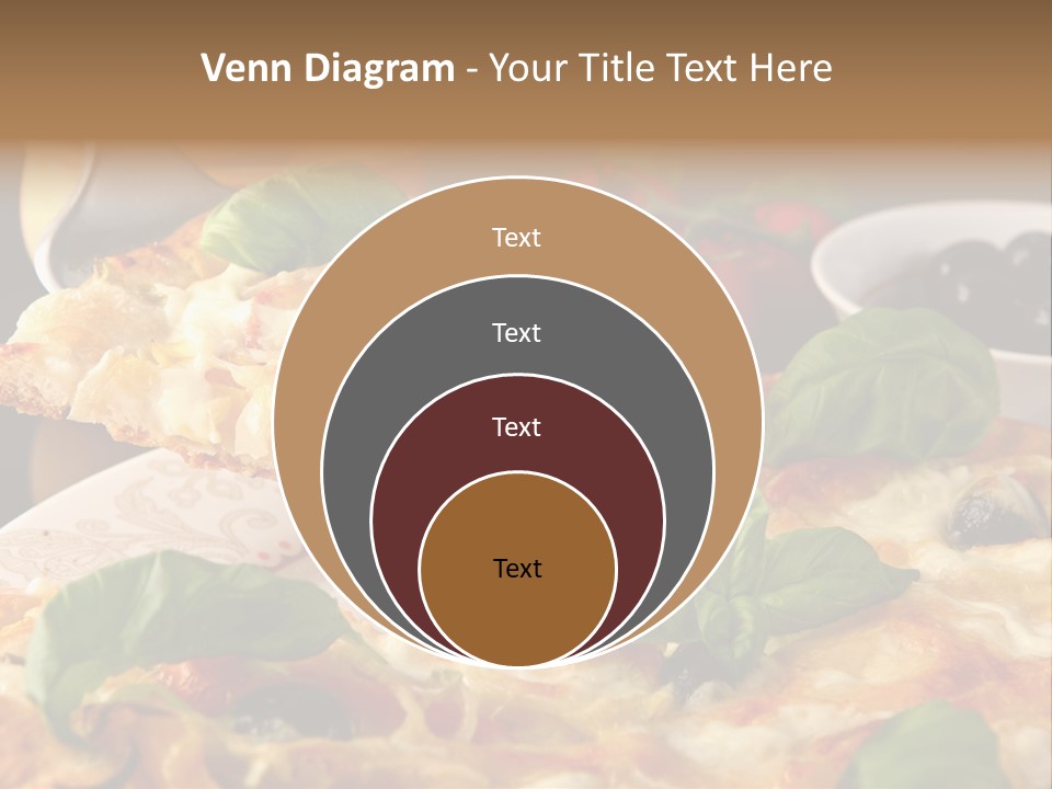 A Plate Of Pizza With Olives And Tomatoes PowerPoint Template