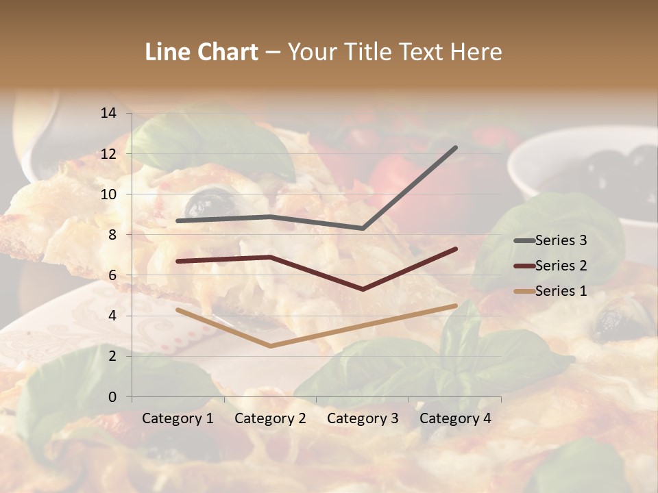 A Plate Of Pizza With Olives And Tomatoes PowerPoint Template