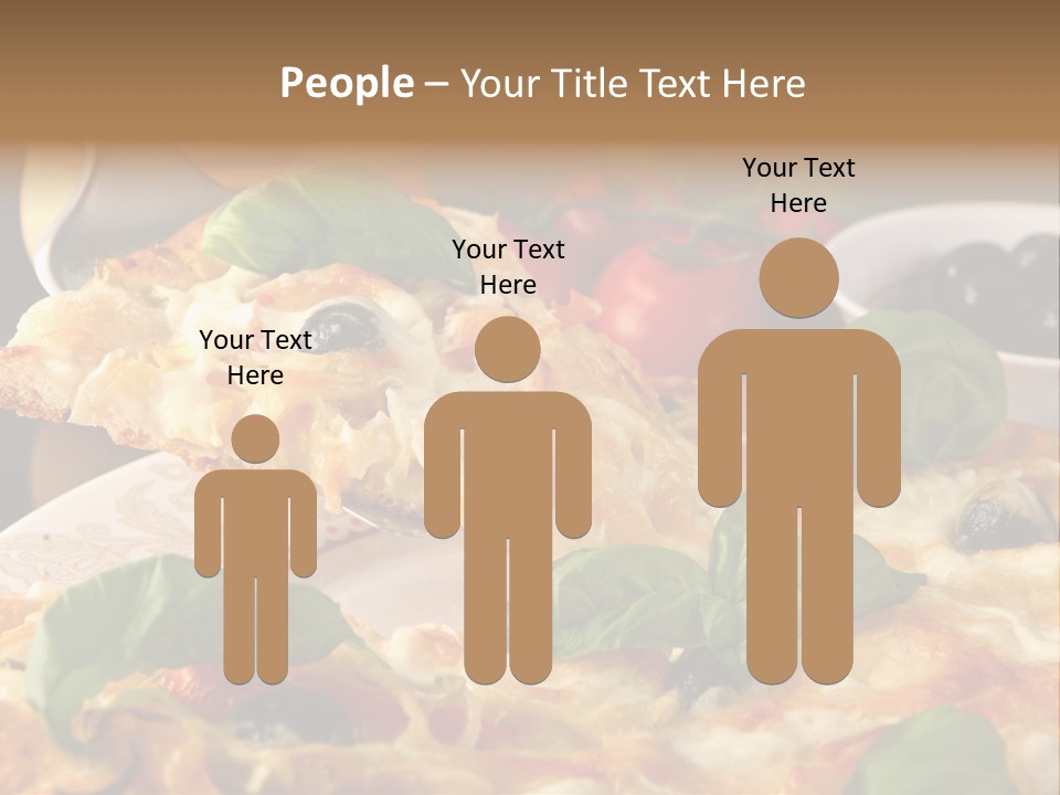 A Plate Of Pizza With Olives And Tomatoes PowerPoint Template