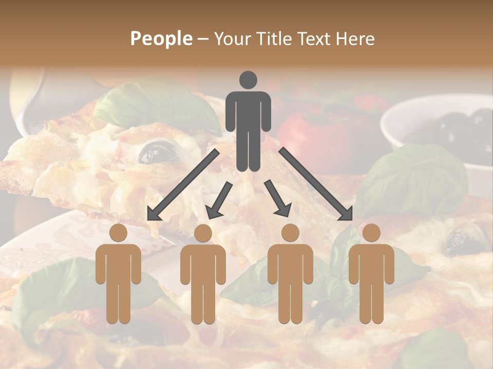A Plate Of Pizza With Olives And Tomatoes PowerPoint Template