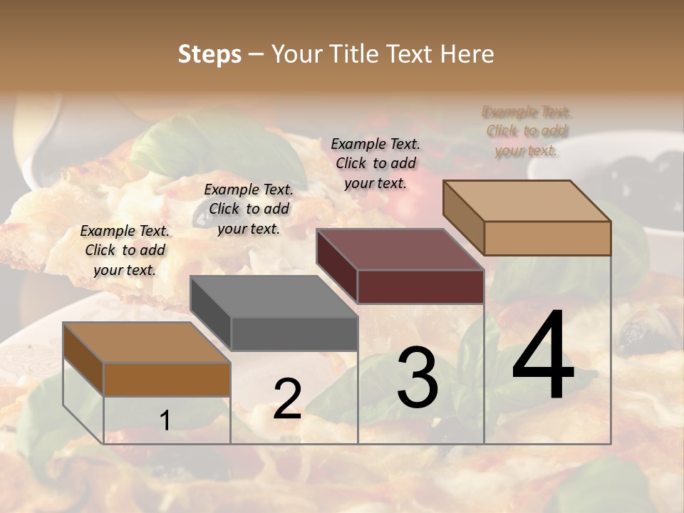 A Plate Of Pizza With Olives And Tomatoes PowerPoint Template