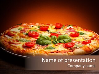 Horizontal Cheese Portion PowerPoint Template