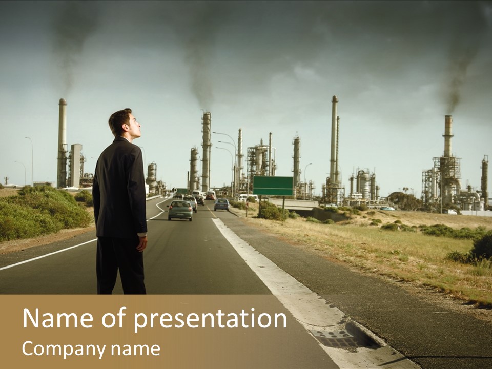 Road Ambient Factory PowerPoint Template