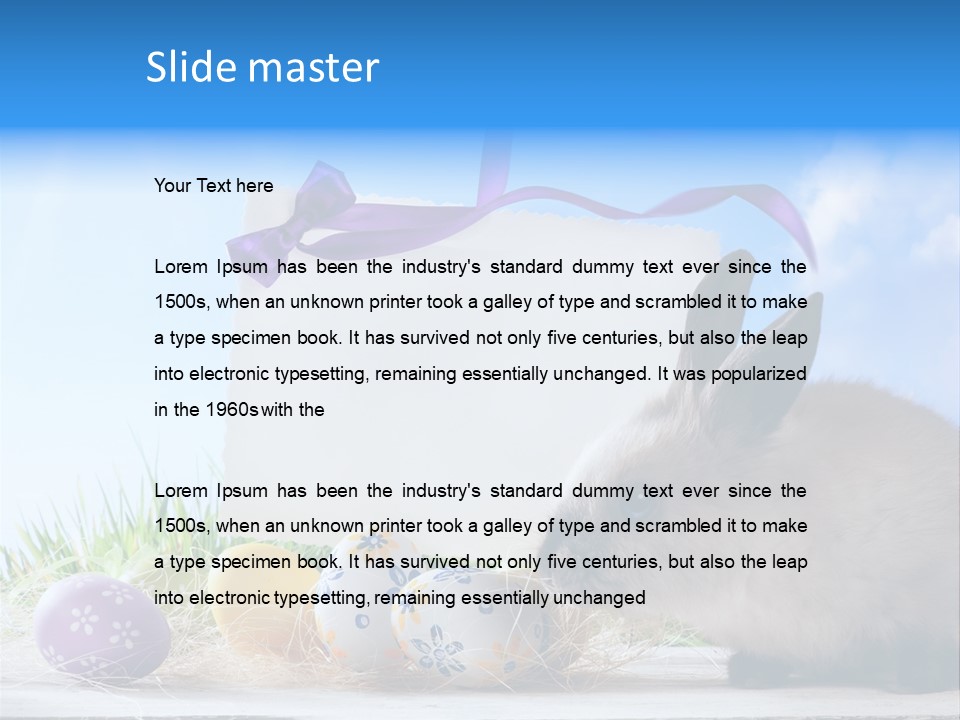 Happy Easter Card Grass PowerPoint Template