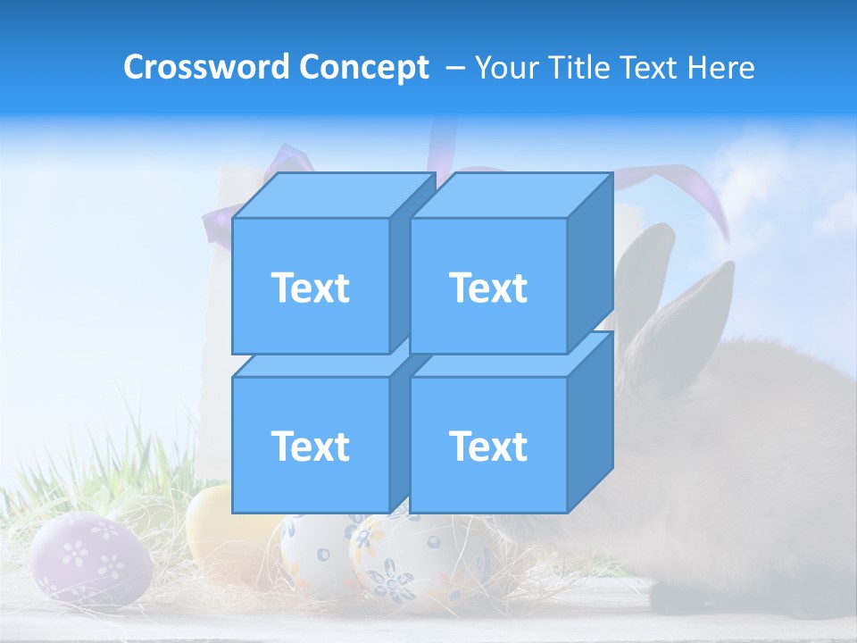 Happy Easter Card Grass PowerPoint Template
