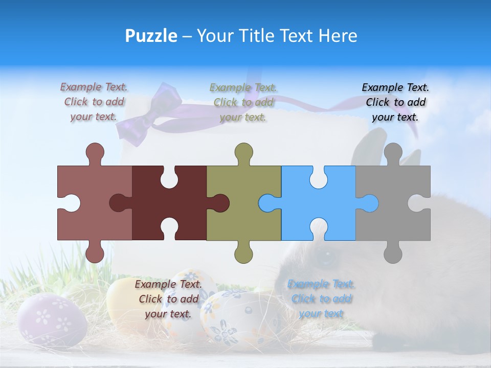 Happy Easter Card Grass PowerPoint Template