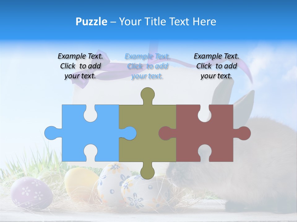 Happy Easter Card Grass PowerPoint Template