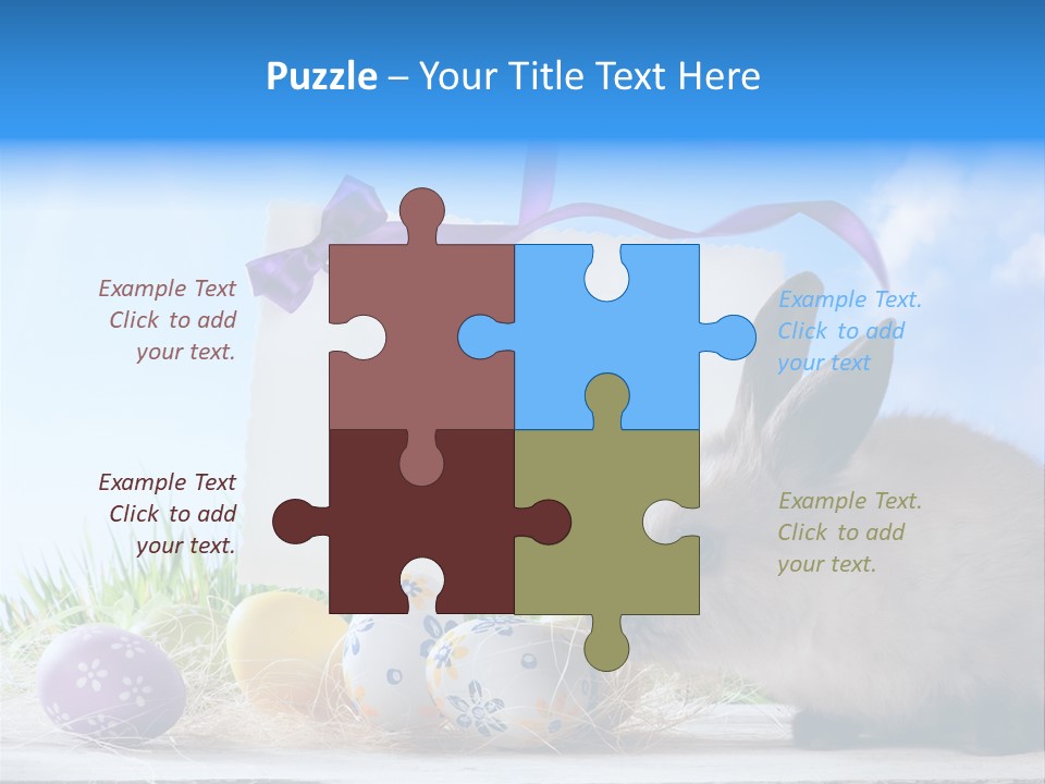 Happy Easter Card Grass PowerPoint Template