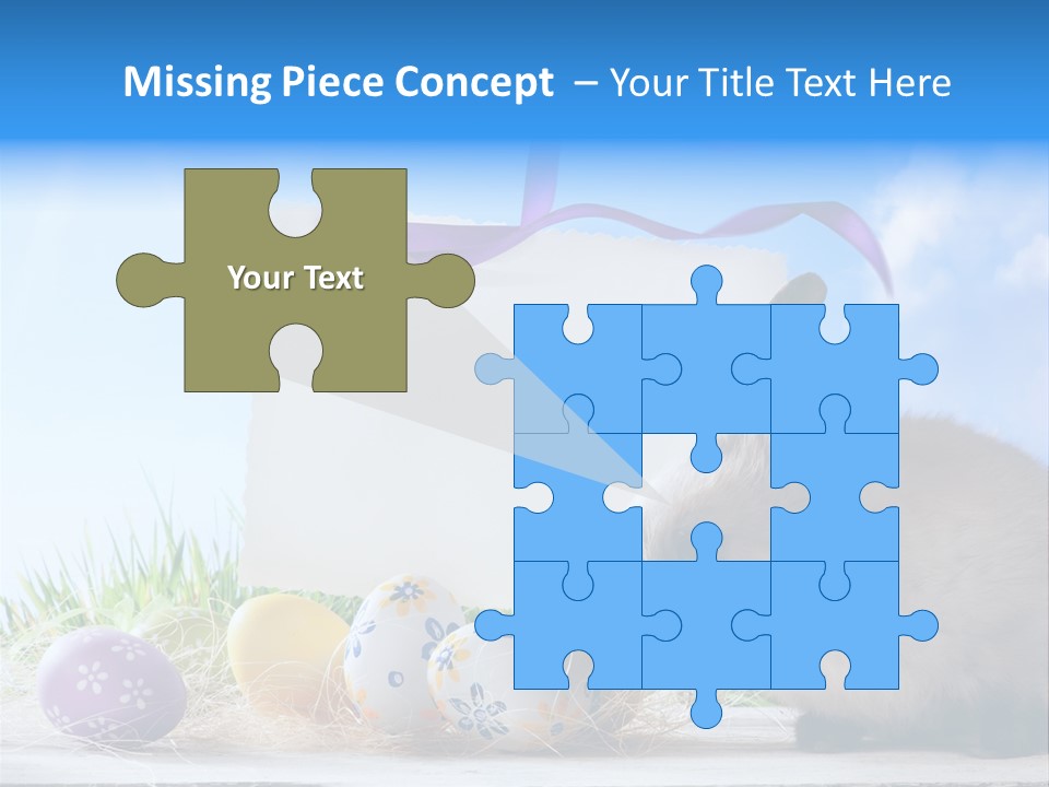 Happy Easter Card Grass PowerPoint Template