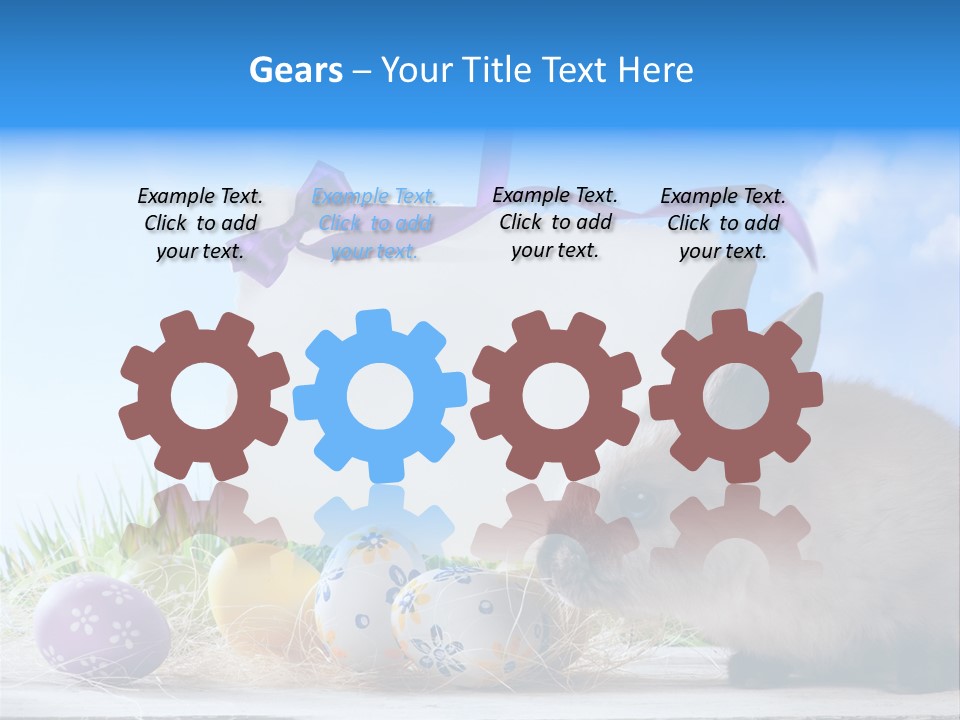 Happy Easter Card Grass PowerPoint Template