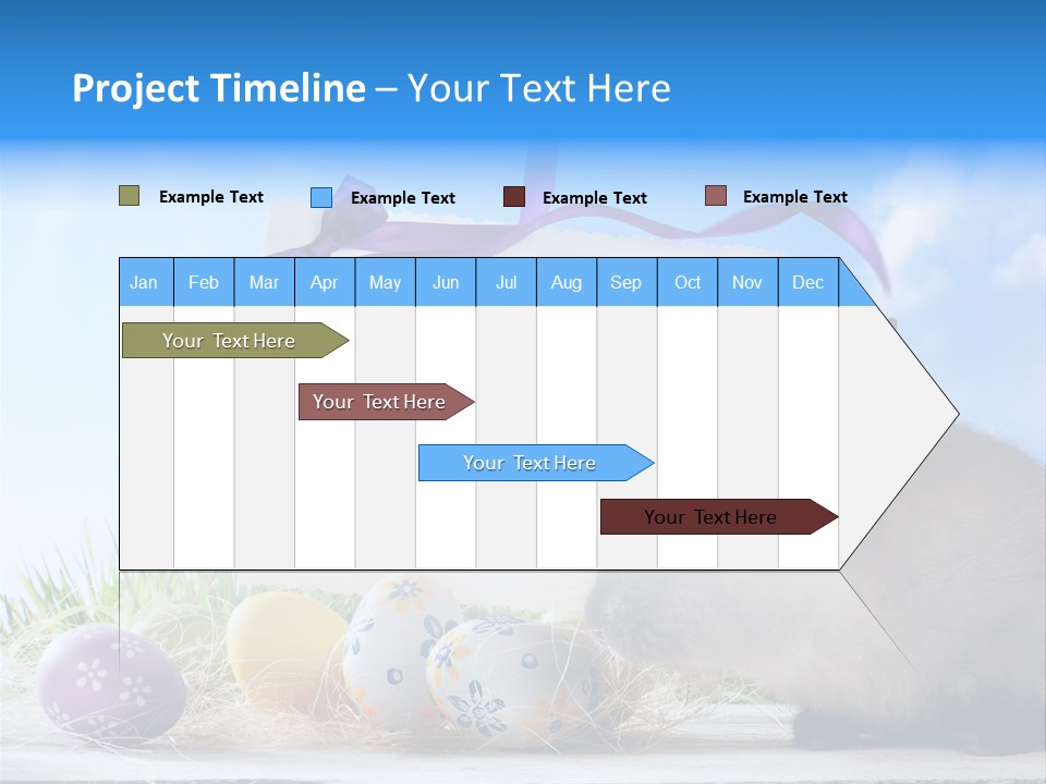 Happy Easter Card Grass PowerPoint Template