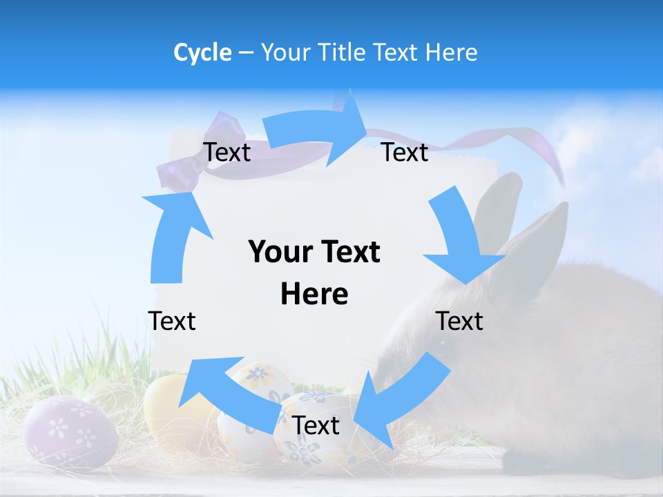 Happy Easter Card Grass PowerPoint Template