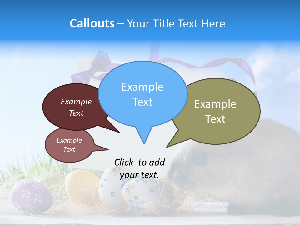 Happy Easter Card Grass PowerPoint Template