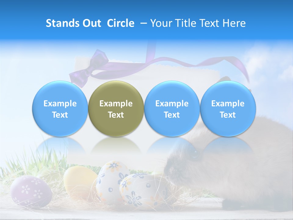 Happy Easter Card Grass PowerPoint Template