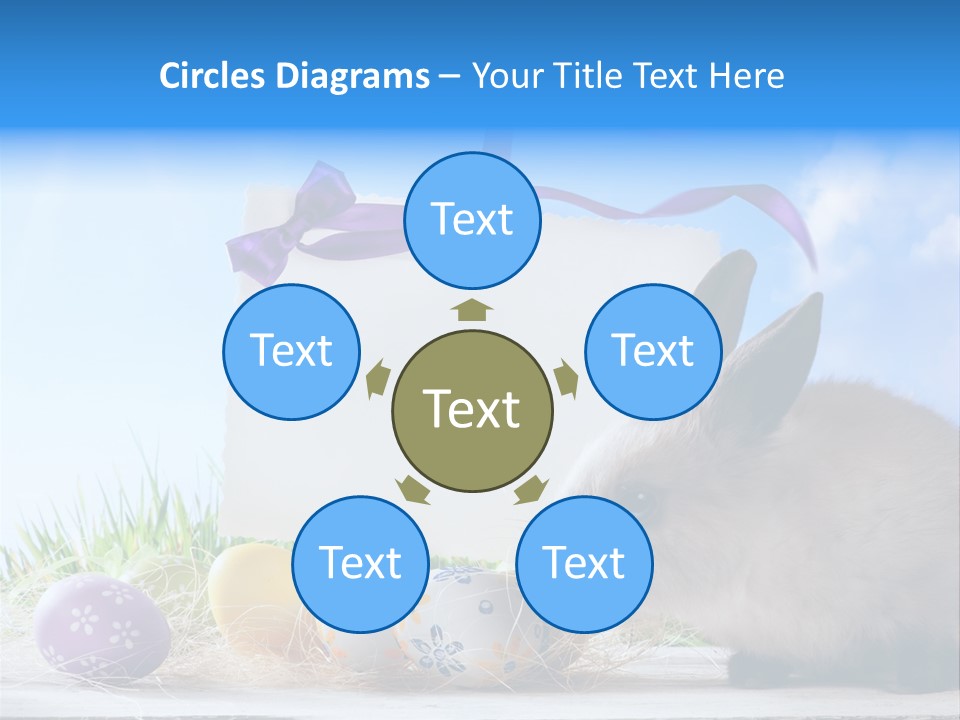 Happy Easter Card Grass PowerPoint Template