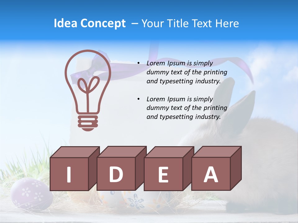 Happy Easter Card Grass PowerPoint Template