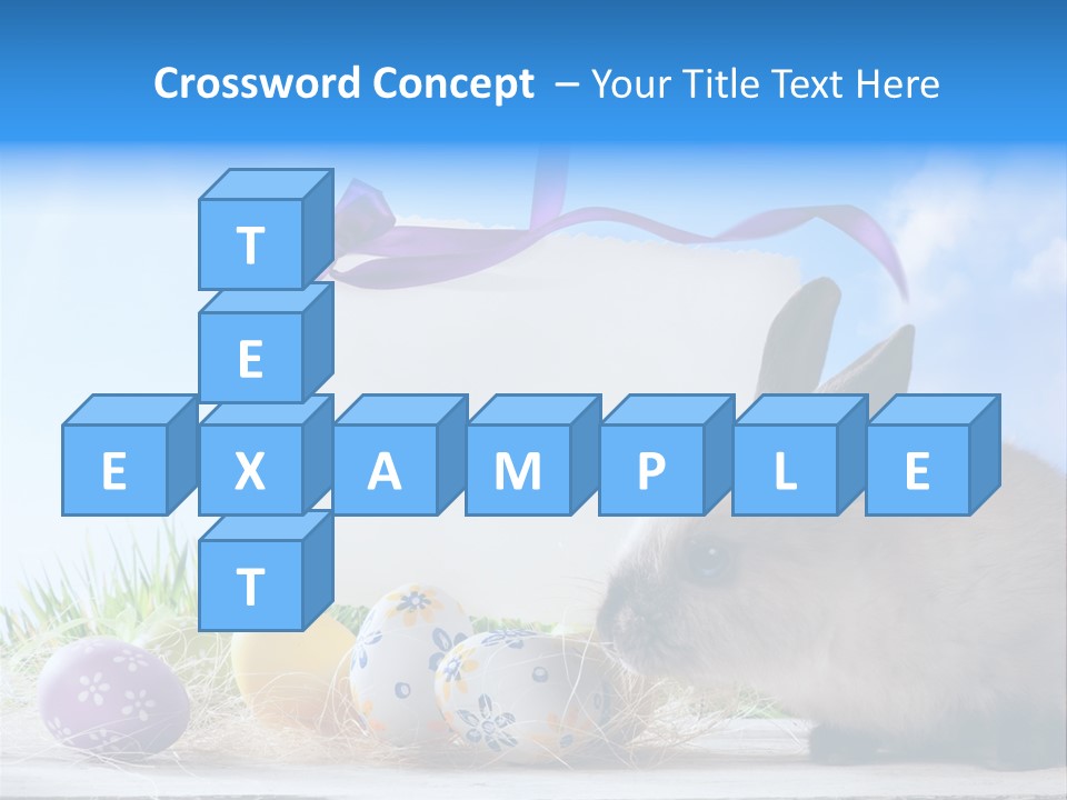 Happy Easter Card Grass PowerPoint Template