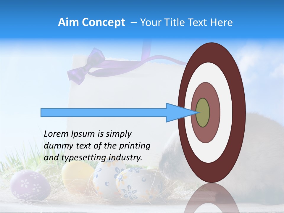 Happy Easter Card Grass PowerPoint Template