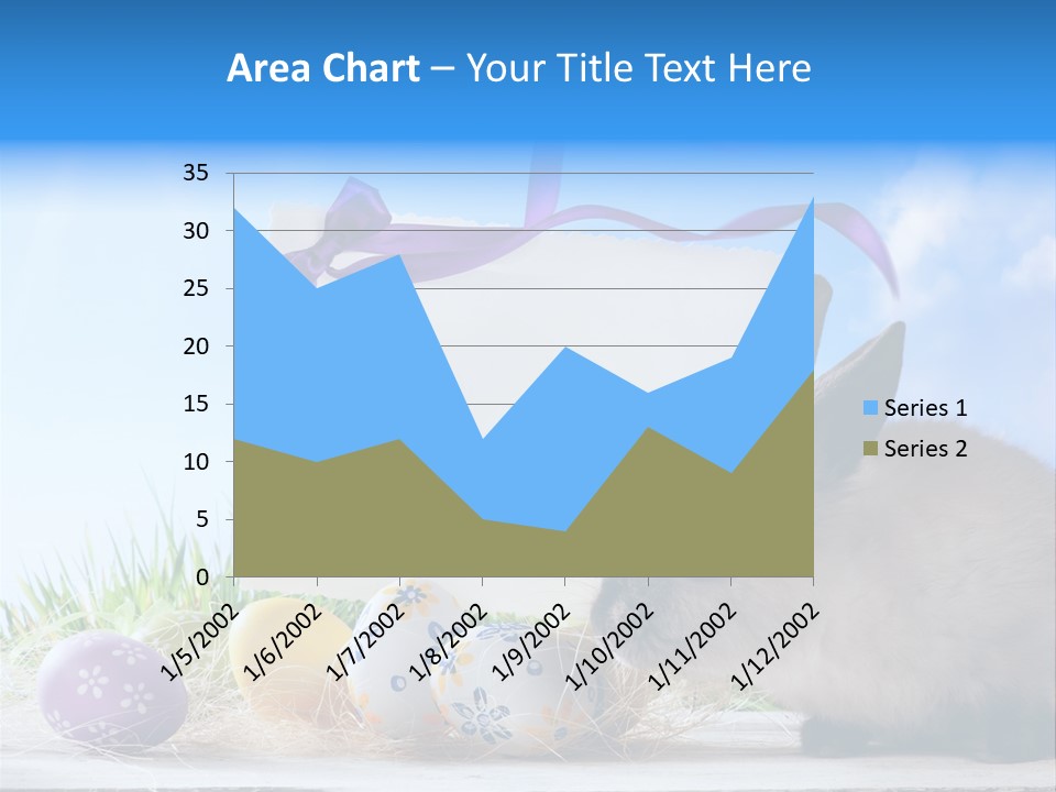 Happy Easter Card Grass PowerPoint Template