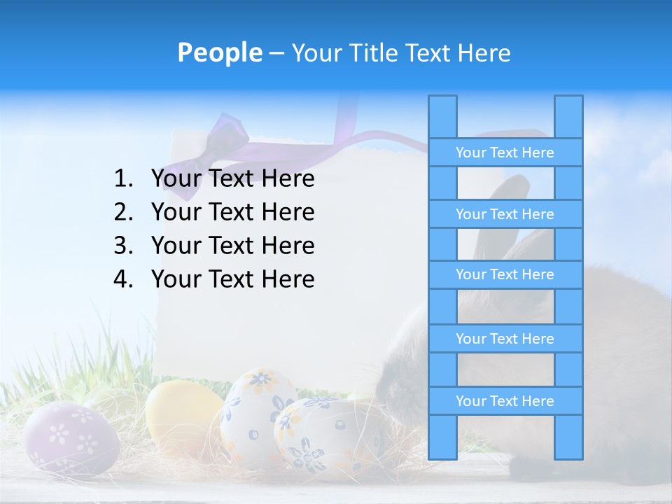 Happy Easter Card Grass PowerPoint Template
