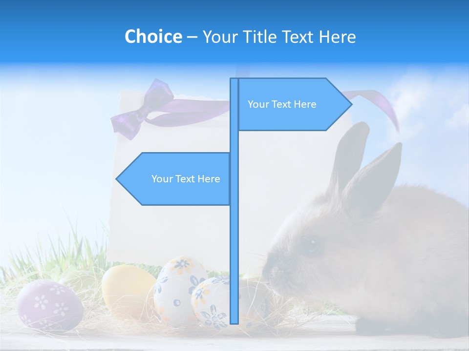 Happy Easter Card Grass PowerPoint Template
