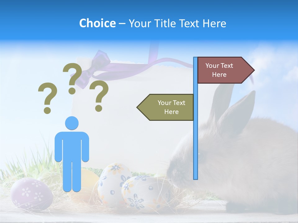Happy Easter Card Grass PowerPoint Template