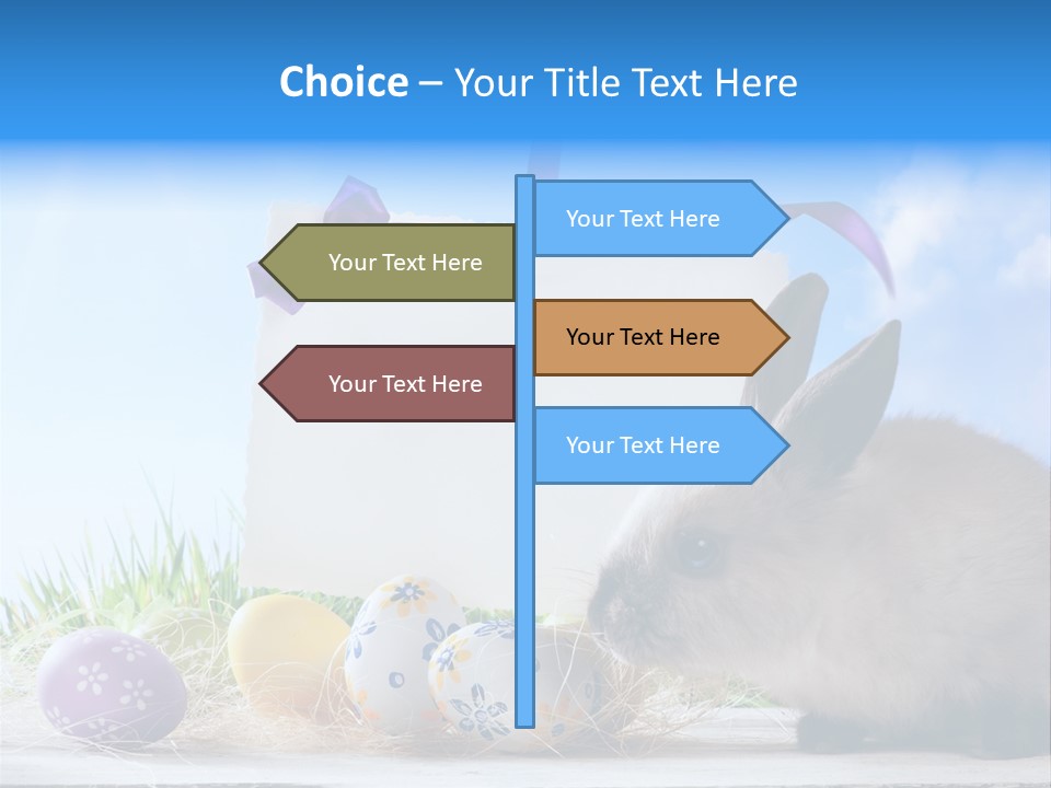 Happy Easter Card Grass PowerPoint Template