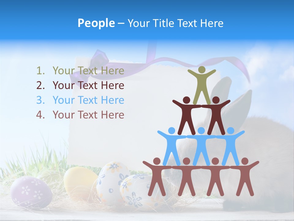 Happy Easter Card Grass PowerPoint Template