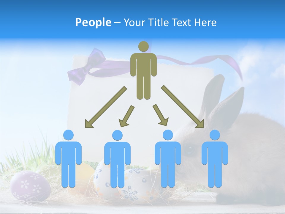 Happy Easter Card Grass PowerPoint Template