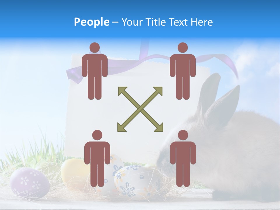 Happy Easter Card Grass PowerPoint Template