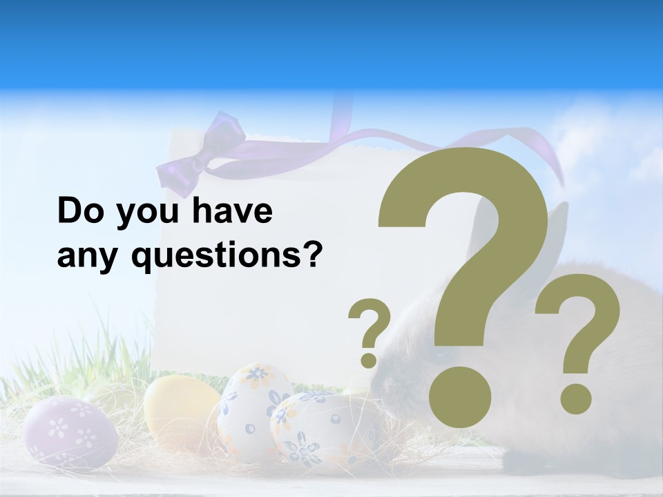 Happy Easter Card Grass PowerPoint Template