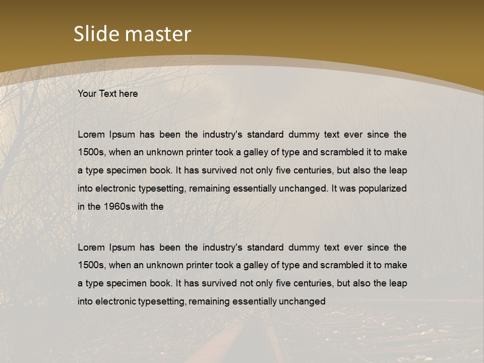 Tracks Rails Arrive PowerPoint Template