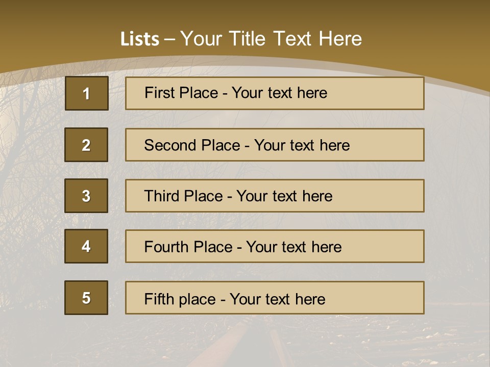 Tracks Rails Arrive PowerPoint Template