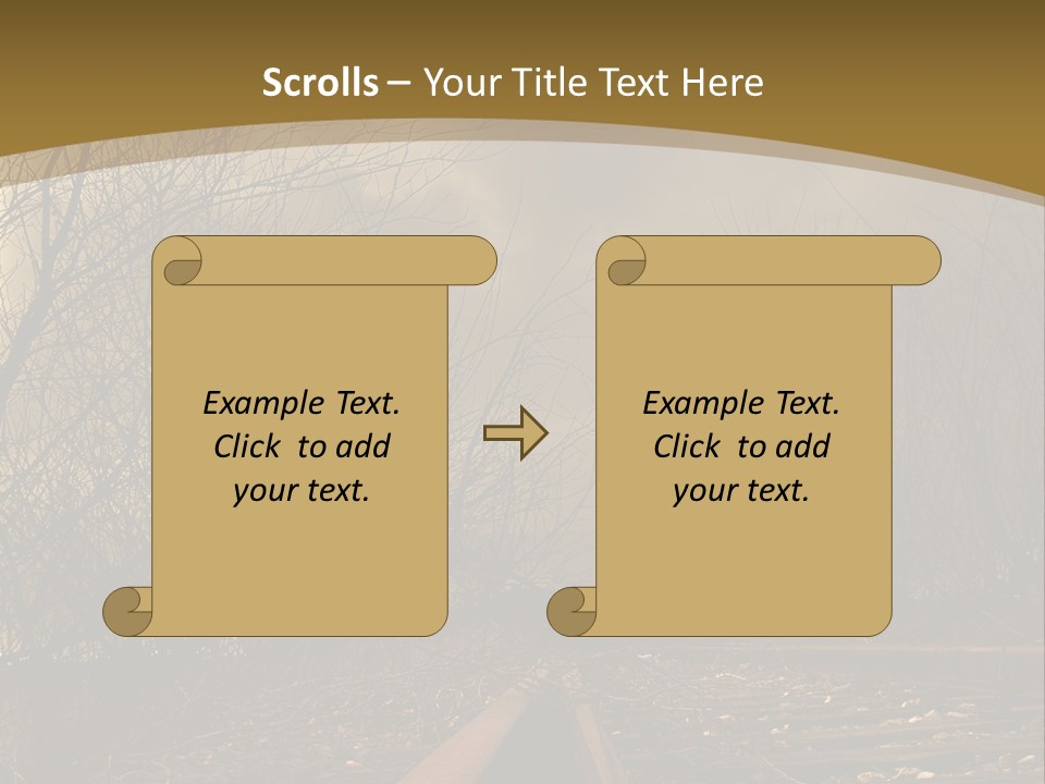 Tracks Rails Arrive PowerPoint Template