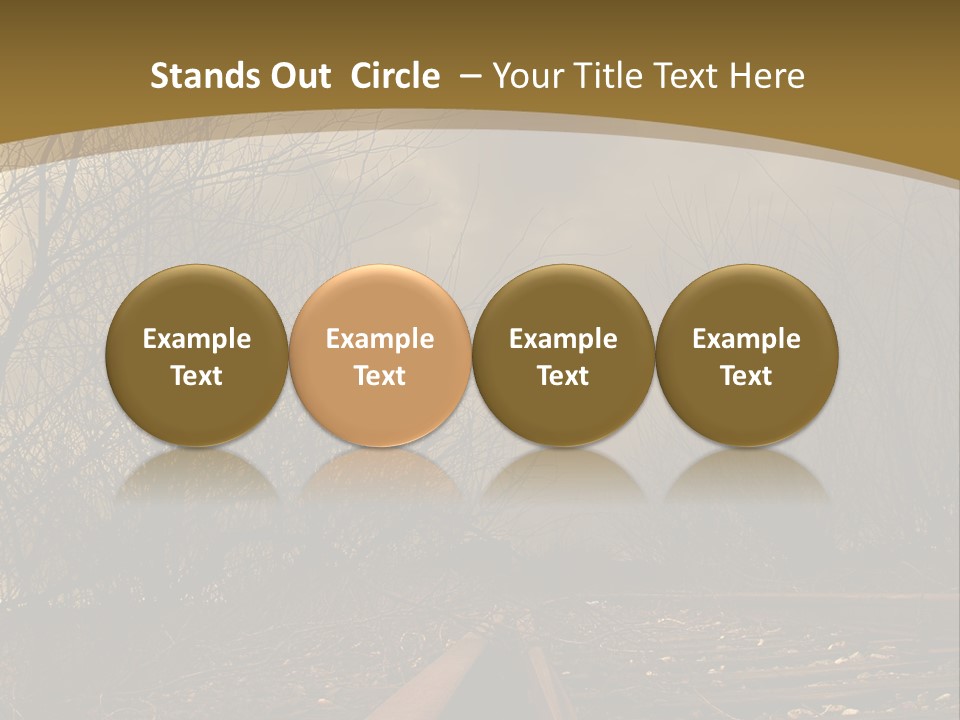 Tracks Rails Arrive PowerPoint Template