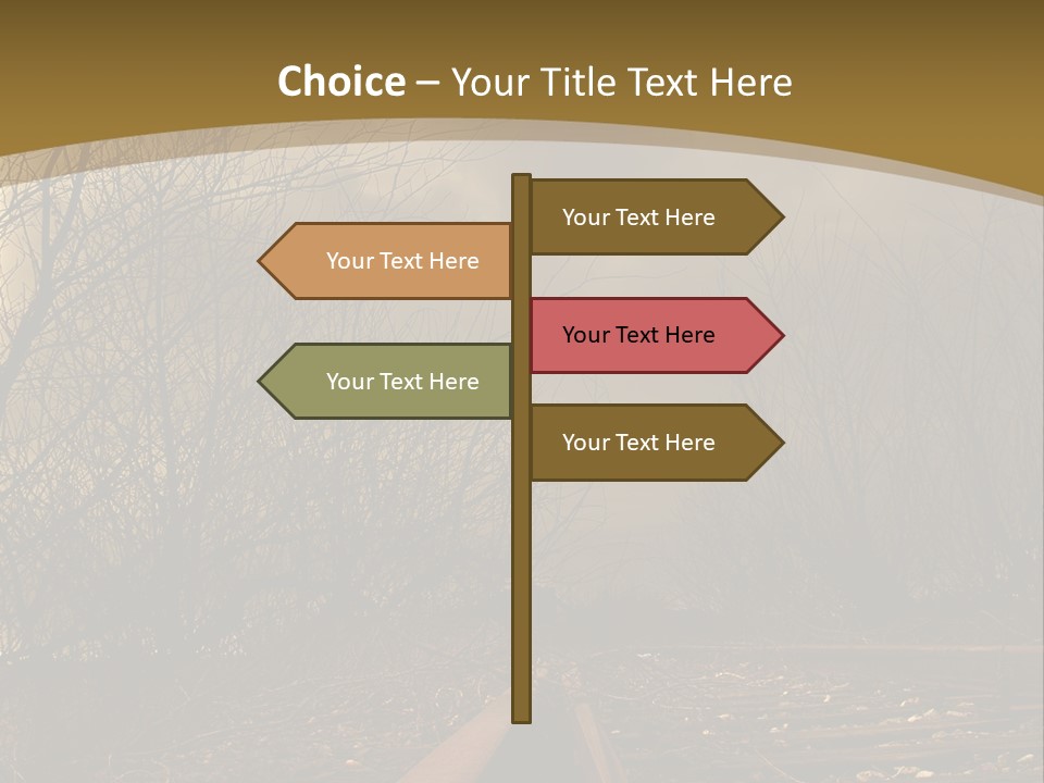 Tracks Rails Arrive PowerPoint Template