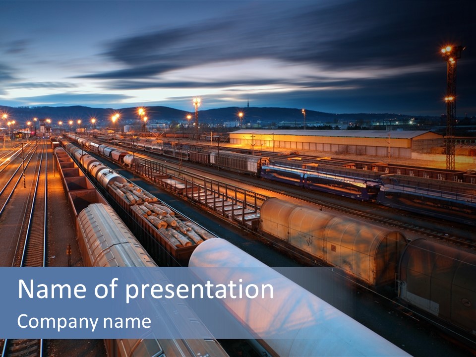 Industrial Economy Freighttrain PowerPoint Template