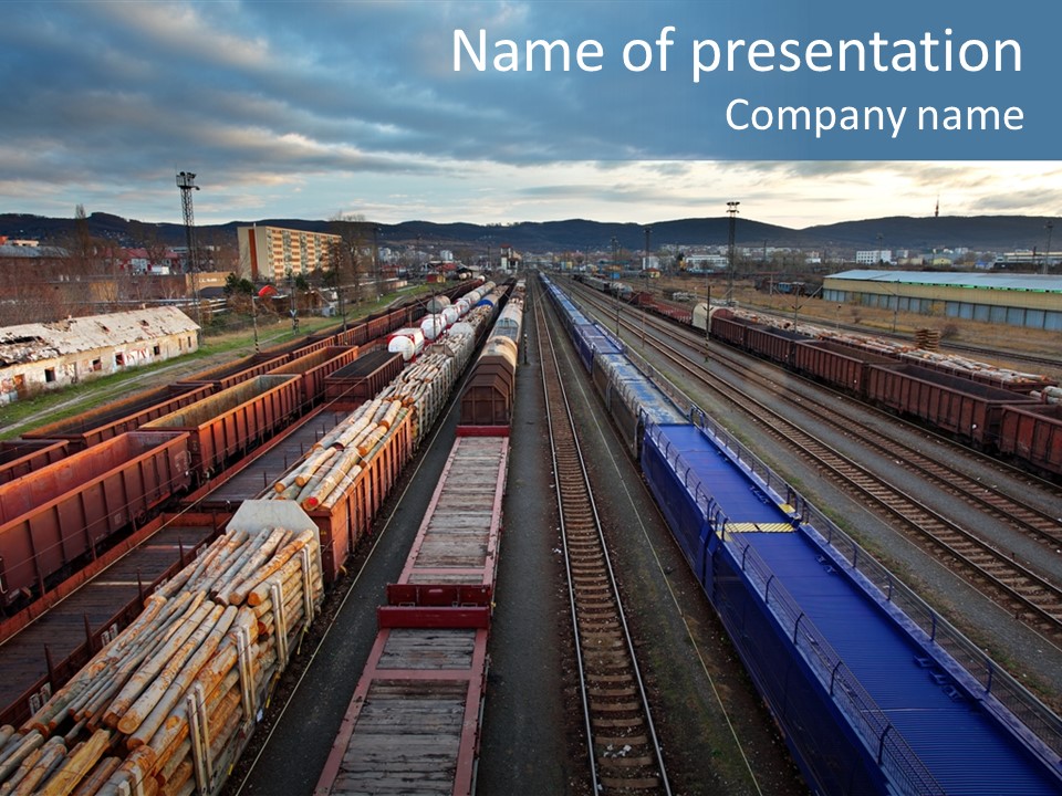 Tank Terminal Clouds PowerPoint Template