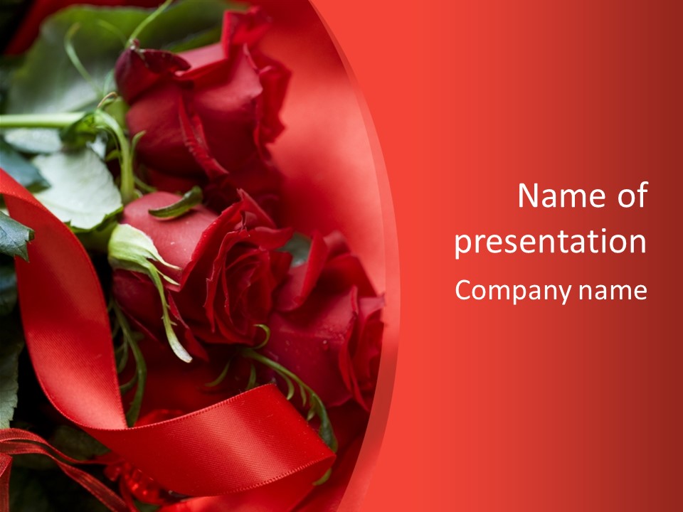 Texture Bow Red PowerPoint Template