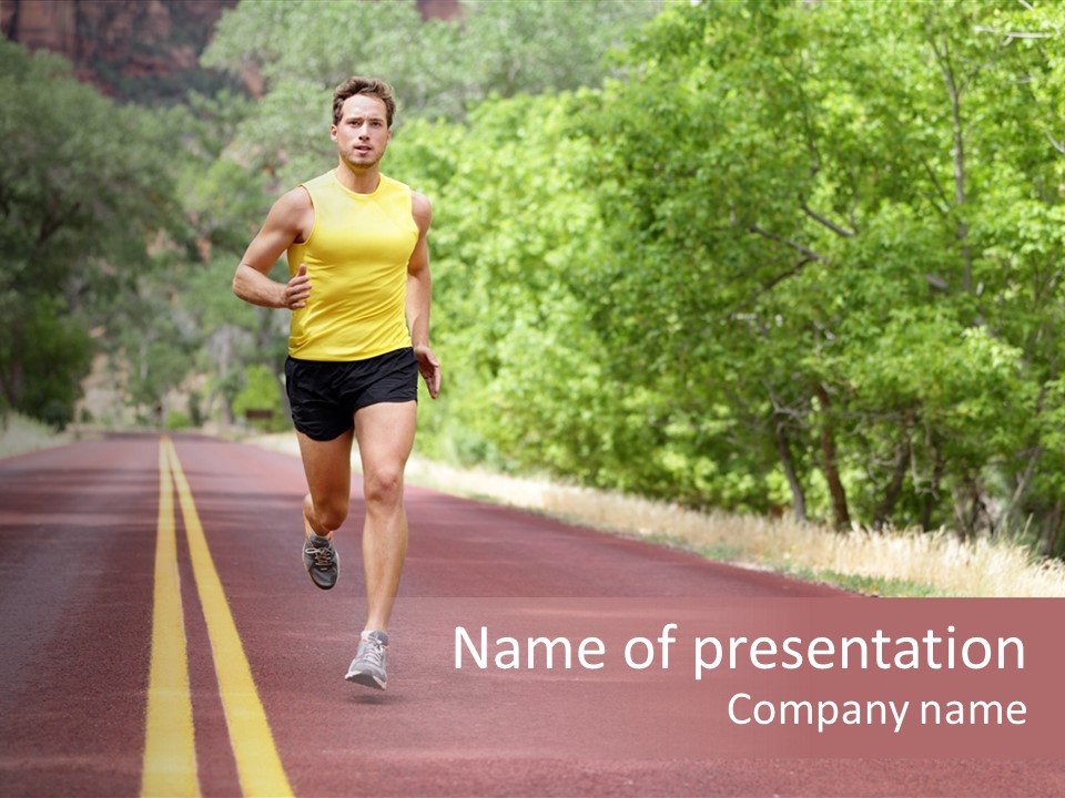 Running Person Jogging PowerPoint Template