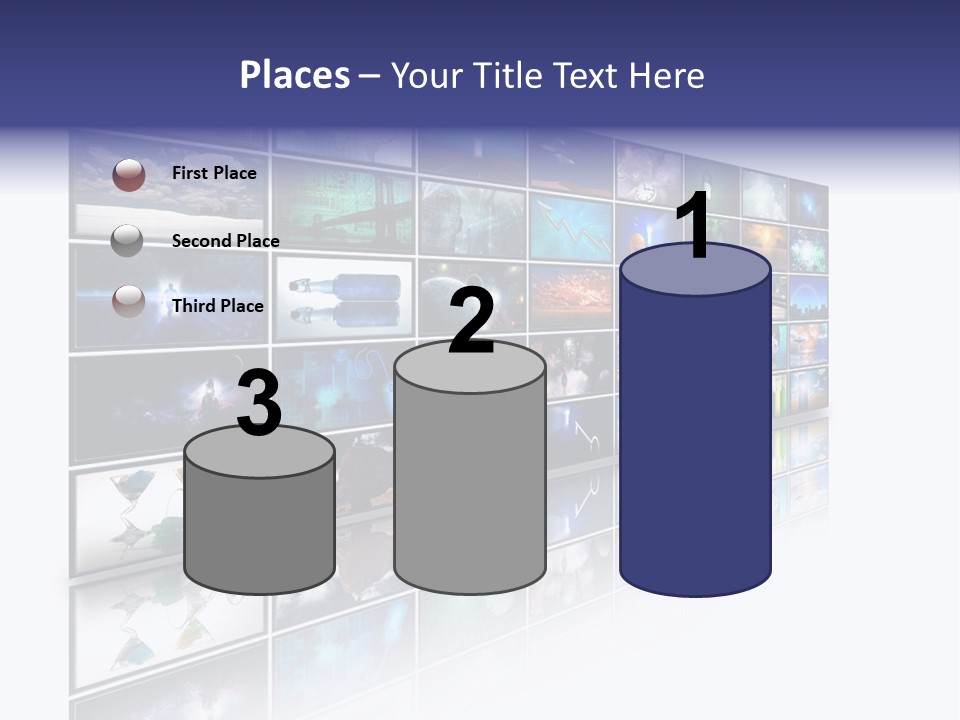 Flatscreen Broadcast Black PowerPoint Template