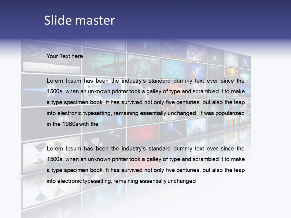 Flatscreen Broadcast Black PowerPoint Template