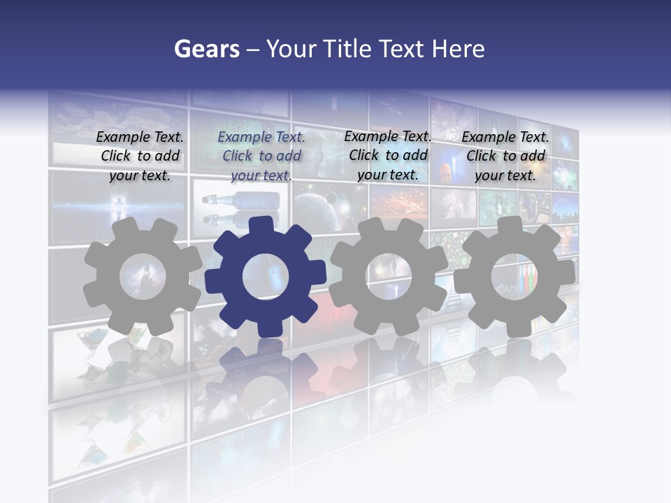 Flatscreen Broadcast Black PowerPoint Template